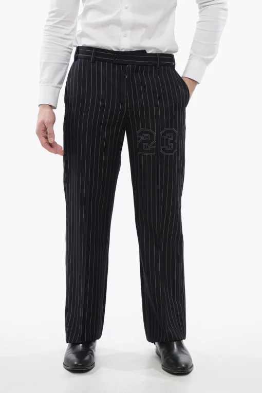 Pantaloni Slim Fit 23 in Misto Lana Gessata>Off-White Outlet