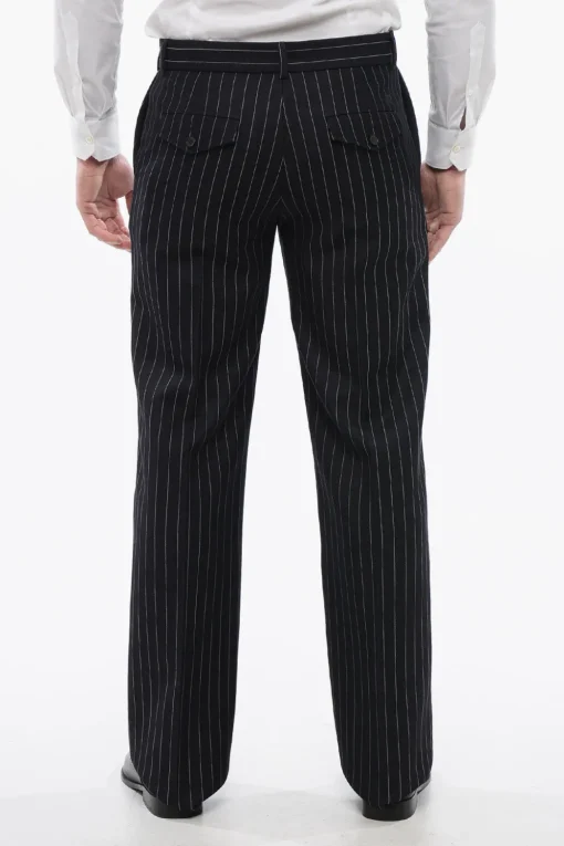 Pantaloni Slim Fit 23 in Misto Lana Gessata>Off-White Outlet