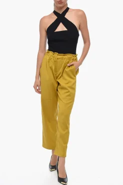Pantaloni Slim Fit Vita Alta></noscript>EDRA Discount