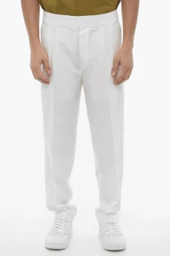 Pantaloni Slim Fit a Doppia Pince con Elastico in Vita>Neil Barrett New
