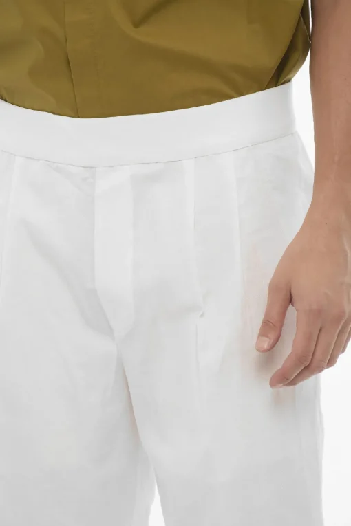 Pantaloni Slim Fit a Doppia Pince con Elastico in Vita>Neil Barrett New