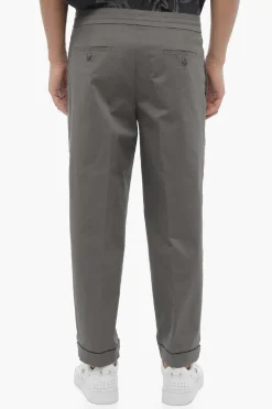Sale Pantaloni Slim Fit a Vita Bassa con Elastico in Vita Uomo Pantaloni