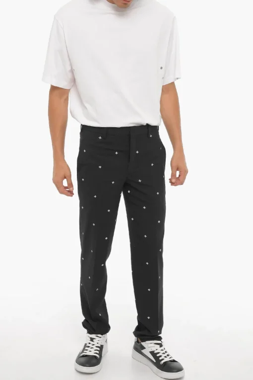 Discount Pantaloni Slim Fit a Vita Regolare Uomo Pantaloni