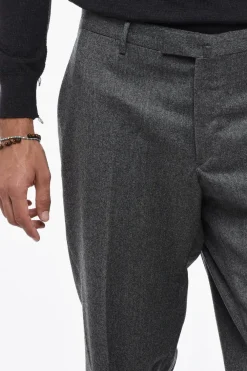 Pantaloni Slim Fit in Lana Vergine ad Orlo con Risvolto>Briglia 1949 Clearance