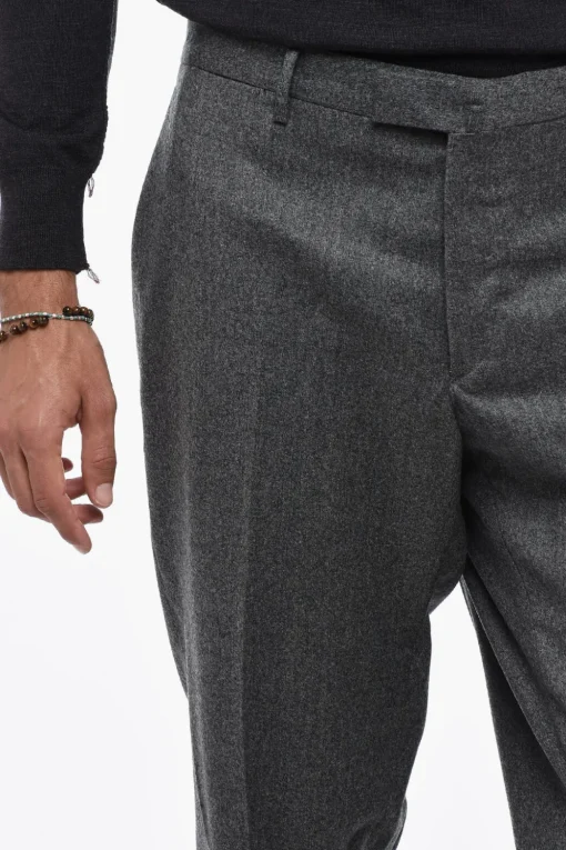 Pantaloni Slim Fit in Lana Vergine ad Orlo con Risvolto>Briglia 1949 Clearance