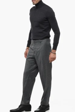 Pantaloni Slim Fit in Lana Vergine ad Orlo con Risvolto></noscript>Briglia 1949 Clearance