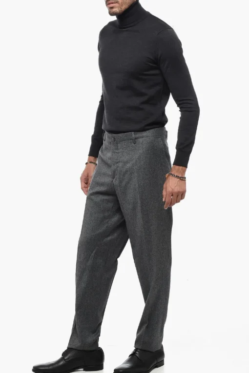 Pantaloni Slim Fit in Lana Vergine ad Orlo con Risvolto>Briglia 1949 Clearance