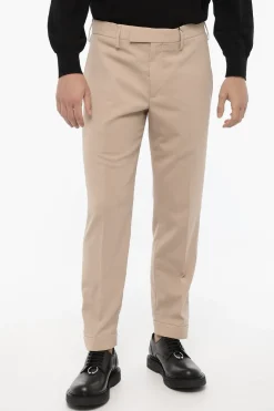 New Pantaloni Slim Fit in Misto Lana Vergine Uomo Pantaloni