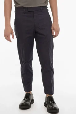 Discount Pantaloni Slim Fit In Misto Cotone con Caviglia Regolabile Uomo Pantaloni