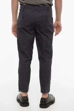 Discount Pantaloni Slim Fit In Misto Cotone con Caviglia Regolabile Uomo Pantaloni