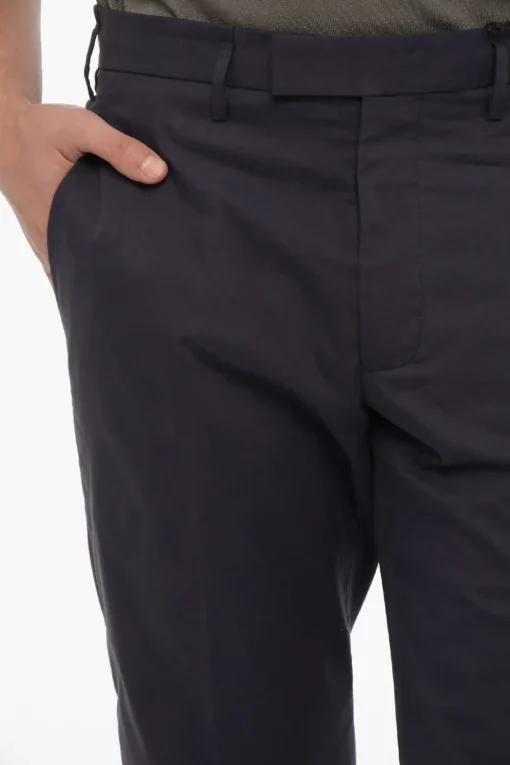 Discount Pantaloni Slim Fit In Misto Cotone con Caviglia Regolabile Uomo Pantaloni