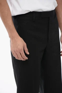 Pantaloni Slim Fit in Misto Lino con Passanti>Neil Barrett Fashion