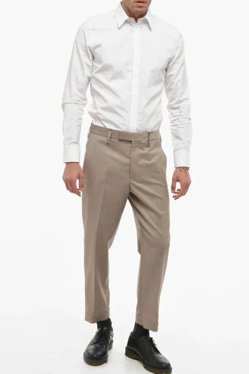 Pantaloni Slim Motivo Hopsack con Applicazione Metallica>Neil Barrett Discount