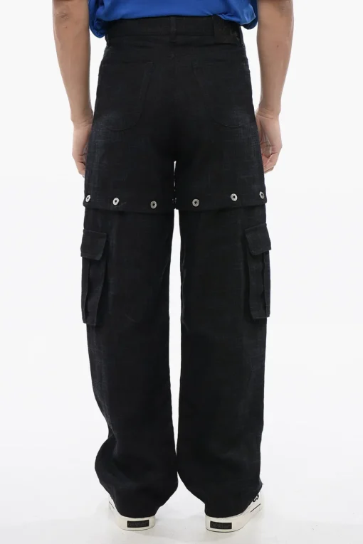 New Pantaloni 90SLOGO in Lino con Design Modulare Uomo Pantaloni