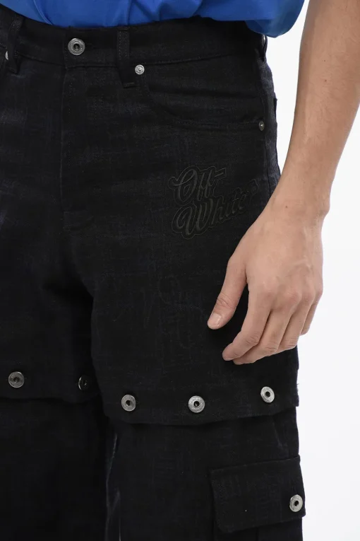 New Pantaloni 90SLOGO in Lino con Design Modulare Uomo Pantaloni