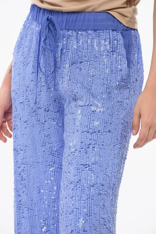 Pantaloni Straight in Paillettes>Parosh Sale