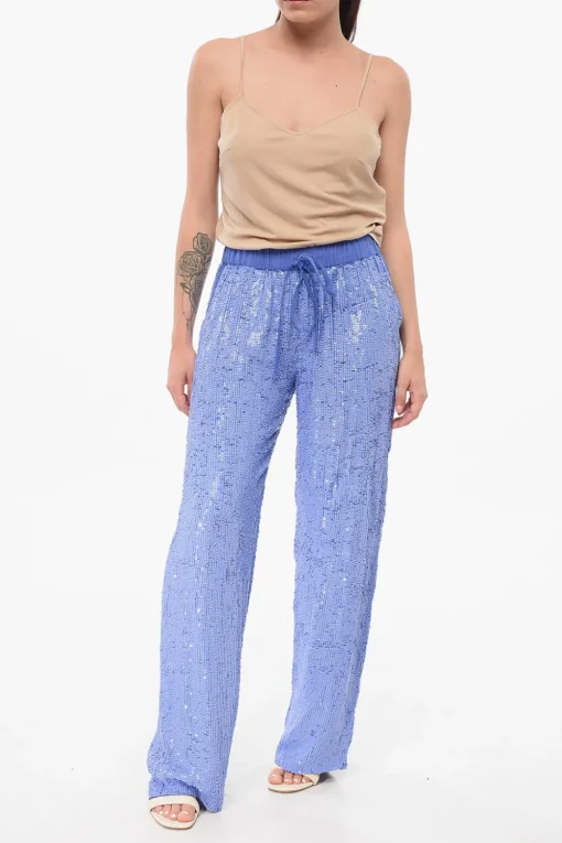 Pantaloni Straight in Paillettes>Parosh Sale