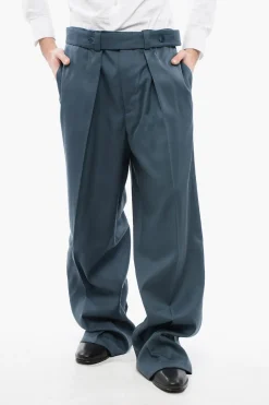 Pantaloni Straight Leg in Lana Vergine con Cintura>Jil Sander Sale