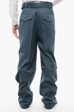 Pantaloni Straight Leg in Lana Vergine con Cintura>Jil Sander Sale