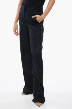 Pantaloni Straight-Fit a Quadri con Dettaglio Lurex>Stella McCartney Fashion
