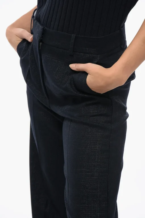Pantaloni Straight-Fit a Quadri con Dettaglio Lurex>Stella McCartney Fashion