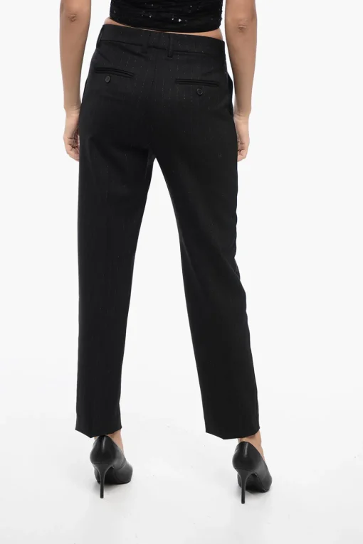 Pantaloni Straight-Fit con Motivo Righe in Lurex>True Royal Fashion