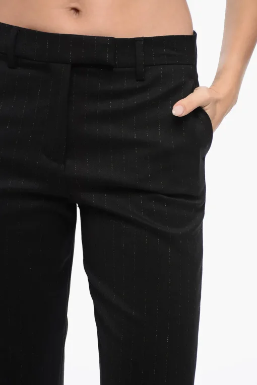 Pantaloni Straight-Fit con Motivo Righe in Lurex>True Royal Fashion