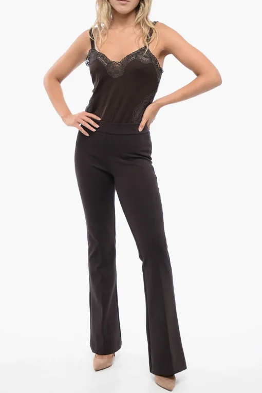 Discount Pantaloni Stretchy a Vita Alta con Flared Fit Donna Pantaloni