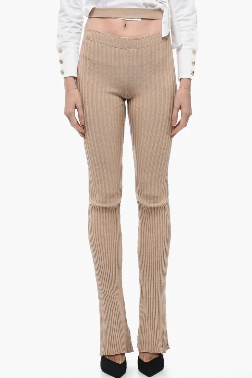 Pantaloni Svasati a Coste con Dettaglio Cut Out>ANDREĀDAMO Fashion