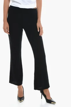 Online Pantaloni Svasati BETTE in Misto Lana a Coste Donna Pantaloni
