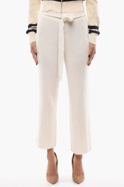 Discount Pantaloni Svasati ERIN In Maglia con Cintura Donna Pantaloni