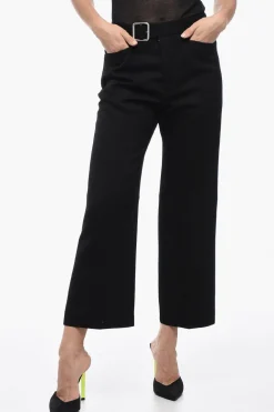 Pantaloni Svasati in Lana Grain de Poudre con Cintura>Jil Sander Outlet