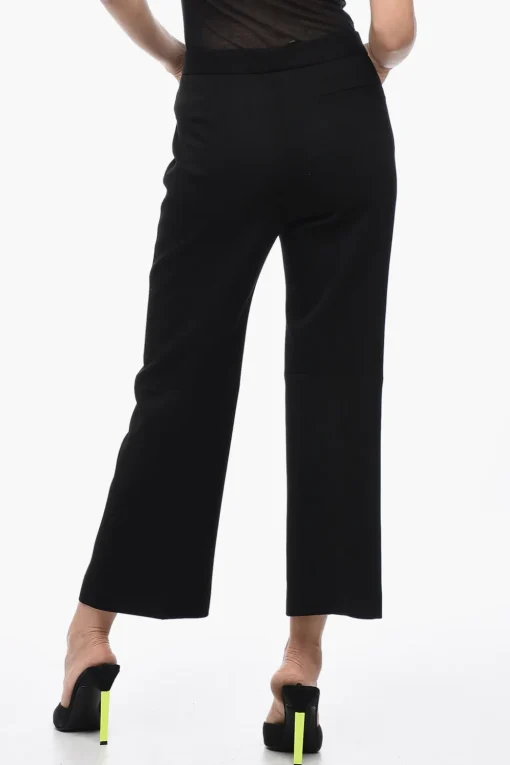 Pantaloni Svasati in Lana Grain de Poudre con Cintura>Jil Sander Outlet