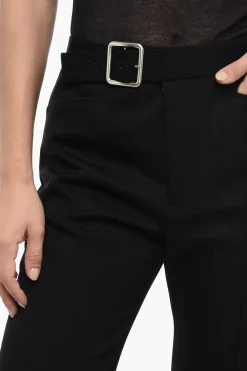 Pantaloni Svasati in Lana Grain de Poudre con Cintura></noscript>Jil Sander Outlet