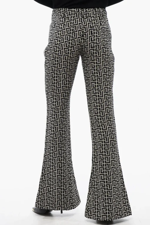 Pantaloni Svasati in Lana A Vita Bassa>Balmain New