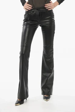 Online Pantaloni Svasati in Pelle Donna Pantaloni