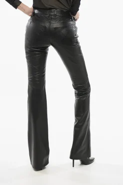 Online Pantaloni Svasati in Pelle Donna Pantaloni