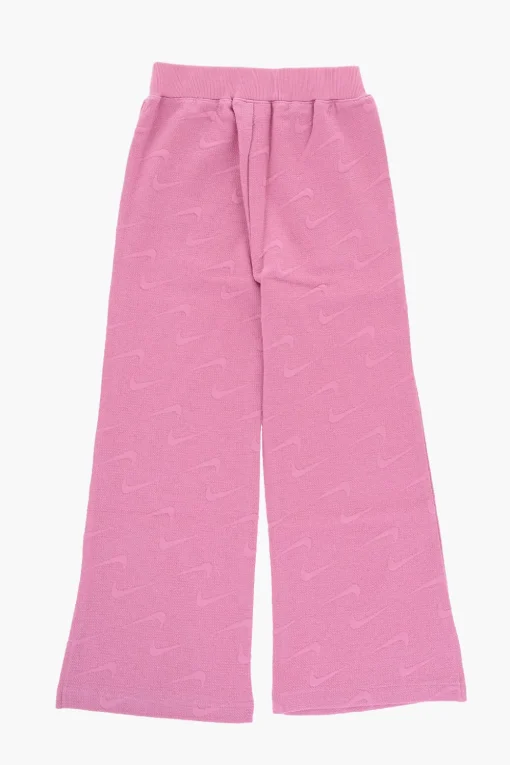 Outlet Pantaloni Svasati in Tinta Unita con Logo All-Over Abbigliamento