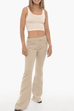 Pantaloni Svasati in Twill a Tinta Unita></noscript>Courreges New