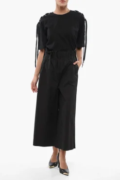 Pantaloni Svasati POSEIDONE A Doppia Pince e Vita Alta></noscript>Pinko Discount