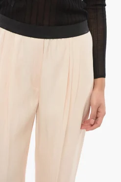 Sale Pantaloni TAKAROA a Doppia Pince con Elastico in Vita Donna Pantaloni