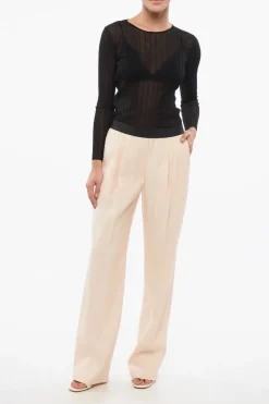 Sale Pantaloni TAKAROA a Doppia Pince con Elastico in Vita Donna Pantaloni
