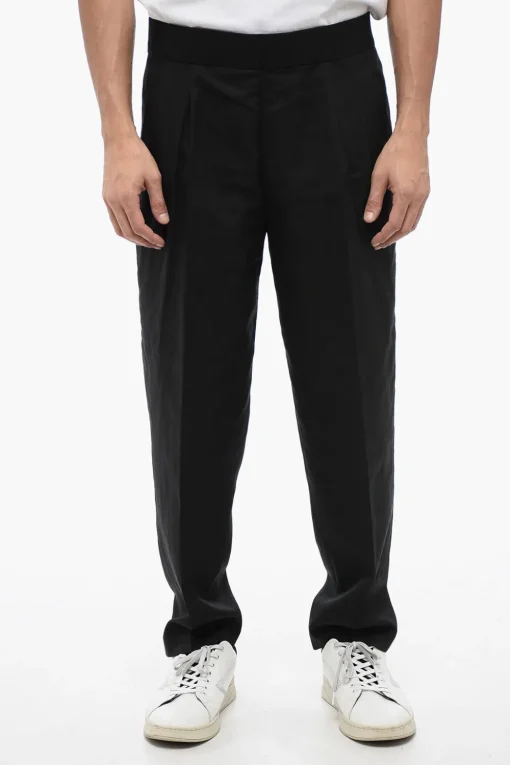 Pantaloni Tapered Fit a 2 Pinces in Misto Lino>Neil Barrett Clearance