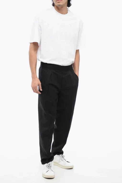 Pantaloni Tapered Fit a 2 Pinces in Misto Lino>Neil Barrett Clearance