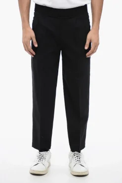 Best Pantaloni Tapered Fit a 2 Pinces in Misto Lana Vergine Uomo Pantaloni