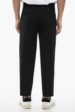 Best Pantaloni Tapered Fit a 2 Pinces in Misto Lana Vergine Uomo Pantaloni
