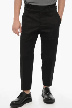 Pantaloni TOM in Cotone Stretch con Zip alla Caviglia>Neil Barrett Sale