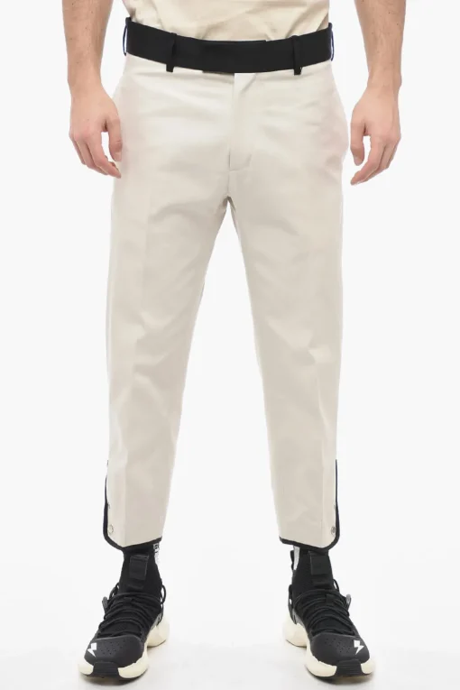 Pantaloni TOM In Twill di Cotone con Banda in vita a Contrasto>Neil Barrett Clearance