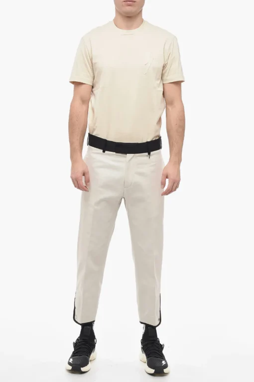 Pantaloni TOM In Twill di Cotone con Banda in vita a Contrasto>Neil Barrett Clearance