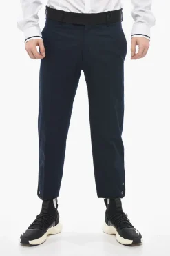 Pantaloni TOM Slim Fit con Bordi a Contrasto e Bottoni alla Caviglia>Neil Barrett Clearance